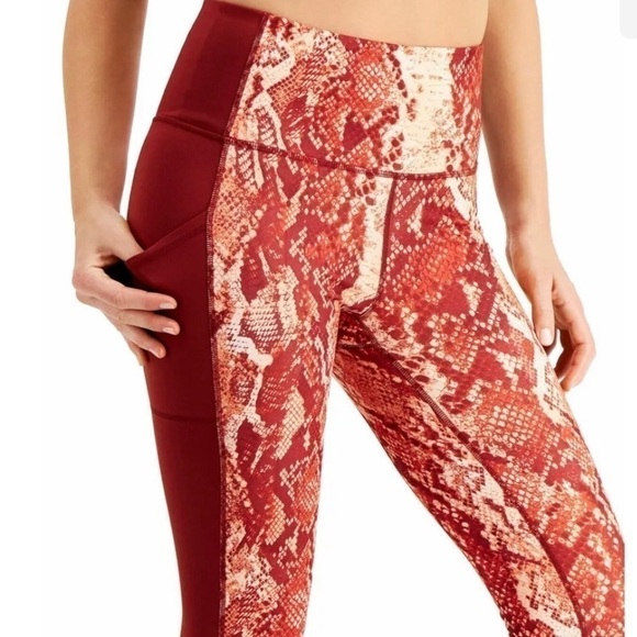 Ideology Women's High Rise,Side Pockets Snakeskin 7/8 Leggings-NWT - Picture 4 of 4